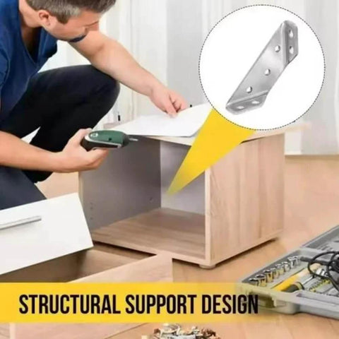 5PCS Stainless Steel Corner Brackets with 20PCS Screws Furniture Connector for Cabinet Angle Support Fixed Brace Fasteners