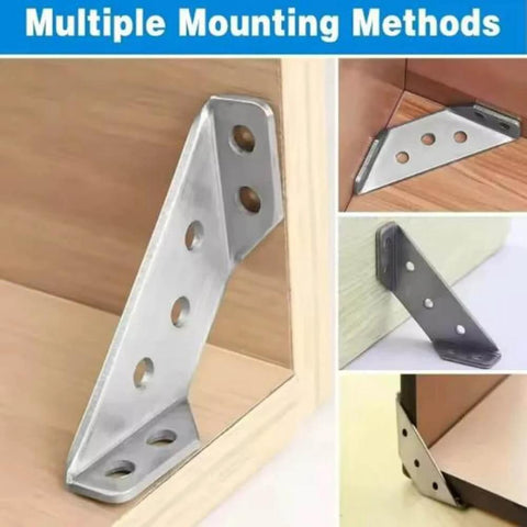 ✝️ 5PCS Stainless Steel Corner Brackets with 20PCS Screws Furniture Connector for Cabinet Angle Support Fixed Brace Fasteners