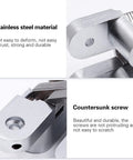 LAGALO hidden cross hinge pair, 2.76-in, stainless steel finish, close-up with screws (2-pack)