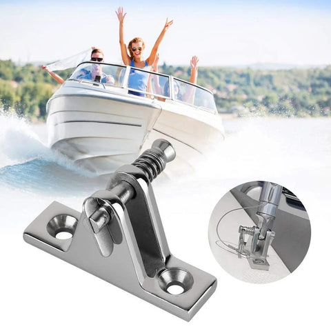 Stainless steel quick-release deck hatch hinge pins, 60mm, 2pcs; marine-grade 90-degree hardware (close-up view)