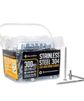 #10 x 3-1/2 Stainless Steel Deck Screws, 304 Grade, 300 PCS with T25 Star Drive Bit - Ideal for Outdoor Wood Projects, Fences, Benches, Picnic Tables, and Decks, Bulk Box