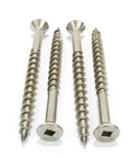 #10 x 2-1/2 Inch Stainless Steel Deck Screws, 18-8 305 Grade Square Drive Screws with Type 17 Wood Cutting Point