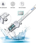 Digital Caliper, Caliper Measuring Tool Outside Micrometer in water, Stainless Steel, IP54 Splash Proof, Large LCD Screen
