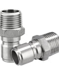 Stainless Steel Quick Disconnect Male NPT 1/2 Inch Homebrewing Connector 2 Pack For Fast Easy Brew System Hookups