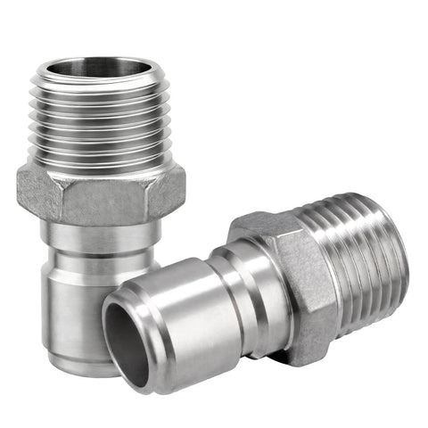 Stainless Steel Quick Disconnect Male NPT 1/2 Inch Homebrewing Connector 2 Pack For Fast Easy Brew System Hookups