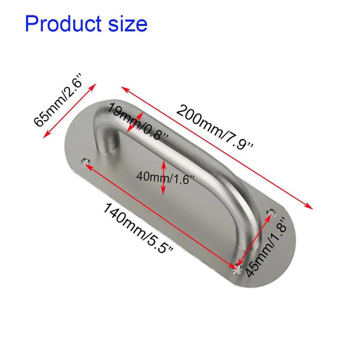 Stainless Steel Door Plate Handle Heavy Duty Pull Push For Indoor Outdoor Use 7.9 Inch By 2.6 Inch Oval Backplate D Style Handle Pack Of 2 Suitable For Fire Doors Sliding Barn Doors Shed And Commercial Applications