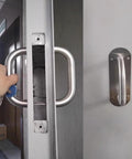 Stainless Steel Door Plate Handle Heavy Duty Pull Push For Indoor Outdoor Use 7.9 Inch By 2.6 Inch Oval Backplate D Style Handle