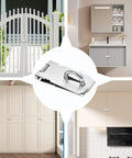 3 Inch Stainless Steel Door Hasp Latch Made From 304 Stainless Steel With Extra Thick Brushed Finish shown securing various doors.