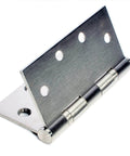 3-Pack Heavy Duty Commercial Door Hinge with Silent Steel Plain Bearing, close-up of 4.5 inch x 4.5 inch stainless steel hinge