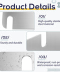 Door Hinge Shim Kit 15 Pcs Stainless Steel Shims 3.5 Inch Long By 1.08 Inch Wide 0.047 Inch Thick Silver Finish detailed view