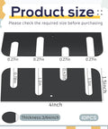 Diagram of 10 Pack Door Hinge Shims Stainless Steel With Durable Coated Finish, dimensions 4 x 1.5 inches, 3/64-inch thickness.