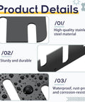 Product details of 10 Pack Door Hinge Shims Stainless Steel With Durable Coated Finish showing rust-resistant material and design.