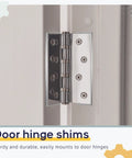 Durable Stainless Steel Door Hinge Shims Set With 20 Pieces 4 Inch Silver for quick door repair and squeak free hinges installed.
