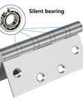 Heavy Duty 304 Stainless Steel Door Hinges Four And One Half Inch By Four Inch Ball Bearing Full Mortise Square Corner Two Pack