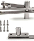 Heavy Duty Stainless Steel Wood Door Pivot Hinges Built Tough With 180 Degree Rotation Adjustable Swing Mount L Shape Design, 304 Grade