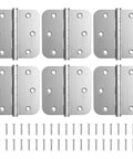 Ball Bearing Door Hinges 3.5 Inch Heavy Duty Stainless Steel For Replacing Standard Hinges With 5/8 Radius Corner, 6 Pack