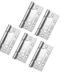 Set of 12 Pack Stainless Steel Door Hinges 4 By 3 Inch Non Mortise With Mounting Hardware Brushed Finish, shown uninstalled.