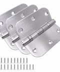 Stainless Steel Exterior Door Hinges With Ball Bearing Three Point Five Inch By Three Point Five Inch Heavy Duty Hinges 5/8 Radius