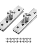 2.9 Inch Stainless Steel Hidden Door Hinges Set of 2 With 360 Degree Rotation For Smooth Revolving Doors with screws