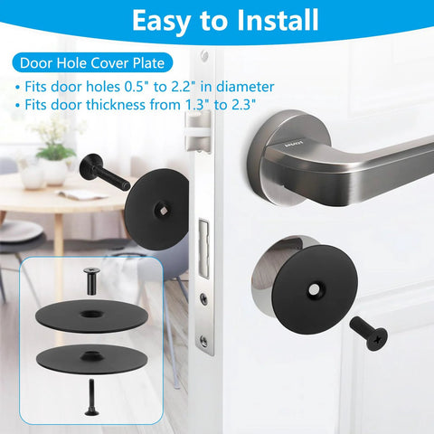 Premium stainless steel door hole cover plates guard entry doors from tampering, conceal unused deadbolt hardware, and boost security