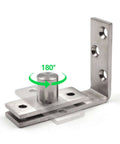 Heavy Duty Stainless Steel Wood Door Pivot Hinges Built Tough With 180 Degree Rotation Adjustable Swing Mount L Shape Design