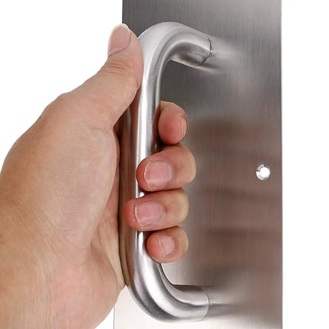 Hand gripping Two Pack 12 Inch Stainless Steel Door Handle Pull And Push Plate Built To Last Heavy Duty Gate Handle Bar for Home Office