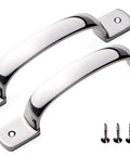 Heavy Duty Door Pull Handle Set In Stainless Steel With Mirror Polish Finish For Doors And Cabinets, screws included
