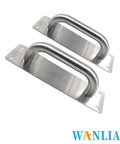 Stainless Steel 2 Pack Push Pull Door Plate Handle 8 Inch Heavy Duty Barn Door Pull With Mounting Screws Silver, showing both handles.