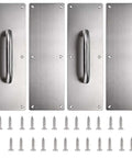 Two Pack 12 Inch Stainless Steel Door Handle Pull And Push Plate Built To Last Heavy Duty Gate Handle Bar With Screws Brushed Finish
