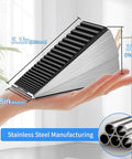 Heavy Duty Door Stopper 3 Inch Tall Adjustable Spring Loaded Door Stop Wedge With Non Slip Rubber Grip Top And Bottom Durable Metal Construction 2 Pack Perfect For Home School Carpet Tile Wood Floors Keeps Doors From Slamming in hand