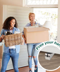Built Tough Door Stop Wedge With Adjustable 0.5 To 3 Inch Gap Anti Slip Base And Silencer Pad Floor Scratch Guard Noise Reduction For Heavy Doors At Home And Office in use holding open a door while people move boxes.
