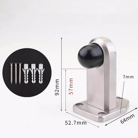 Stainless Steel Door Stopper With Rubber Silencer Heavy Duty Buffer For Doors And Furniture Hardware Brushed Finish