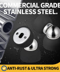 Powerful Magnetic Door Stopper Set Of 2 Stainless Steel Mini Door Stops with Durable Black Finish, commercial grade steel