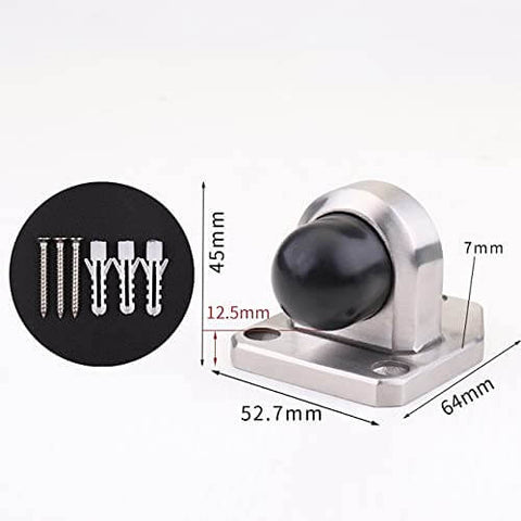 Stainless Steel Door Stopper With Rubber Silencer And Heavy Duty Buffer For Noise Reduction And Door Protection Solid Brushed Finish