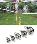 M15 Double Pulley Block Stainless Steel Heavy Duty Hardware Double Wheel Swivel Rigging Lifting Wheel Fixed Pulley for Wire Rope Loading 35kg installed on rope