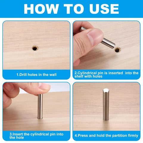 Instructions for using 220 Piece Stainless Steel Dowel Pin Set With 22 Sizes M2 M3 M4 M5 For Shelves Cabinets And Furniture.