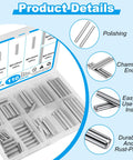 Premium 110 PC 304 Stainless Steel Dowel Pin Set with M5 Cylindrical Shelf Support Pins shown in packaging