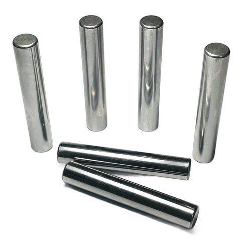 Six Pack One Half Inch Diameter And Three Inch Length Dowel Pins For Solid Wood Projects, precision ground alloy steel shelf pins