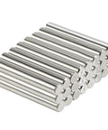 24 Piece Dowel Pins 6 Mm By 40 Mm 304 Stainless Steel Pegs For Shelves And Furniture Support, stacked silver tone hardware.