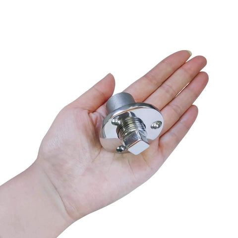 Beefy Heavy Duty 316 Stainless Steel Garboard Drain Plug Kit For Boats, 2 Inch Flange, Half Inch NPT Plug, Fits One Inch Holes, Includes 3 Screws