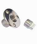 Beefy Heavy Duty 316 Stainless Steel Garboard Drain Plug Kit For Boats, 2 Inch Flange, Half Inch NPT Plug, Fits One Inch Holes, Includes 3 Screws