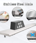 Drop Down Concession Shelf 48 By 12 Inches Stainless Steel Foldable Stand Shelf with 60 lb weight capacity, easy to clean and corrosion resistant.