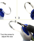 Close-up of 4 Pack 6 Inch Adjustable 304 Stainless Steel Duct Clamps showing size adjustment with screwdriver