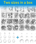 E- and C-clips retaining rings kit with 327 pcs in plastic organizer, 24 sizes (M3–M14), stainless steel