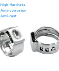 50 Pcs Single Ear Hose Clamps 10.3mm To 12.8mm Stainless Steel 304 Pinch Clamps with smooth edges for automotive hoses