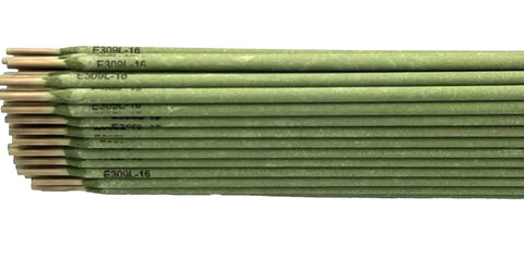 Stack of Stainless Steel Stick Electrode 309L-16 for welding stainless to carbon, 3/32 inch diameter, 5 pound pack