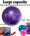 Wall Mounted Stainless Steel Exercise Ball Holder with yoga balls in varying colors and sizes, large capacity, 15-34 inch