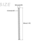 3.9N Stainless Steel Extension Springs 0.3x2mm Wire, 30mm Free Length, 10 Pack, size dimensions for DIY Projects