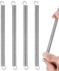 4 Pack Extension Springs With Hook Ends Three Eighths Inch By Six And One Half Inch Stainless Steel Heavy Duty For Machinery Repair Industrial Use Screen Door Replacement And DIY Projects In The Workshop Or While Camping