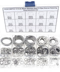 265 Piece Metric Stainless Steel C Clips External Retaining Ring Assortment Kit Includes 15 Sizes With Nominal Diameters 4Mm Through 20Mm For Quick On Hand Fixes Circlips Retaining Rings Automotive Plumbing Machinery Repairs HVAZI